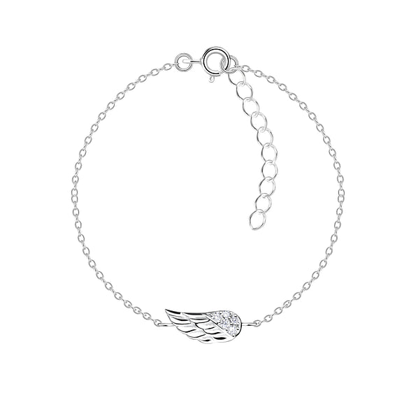 NEW The Northern Angels Sterling Silver Crystal Wing Bracelet