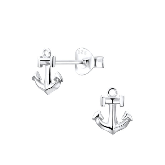 NEW The Northern Angels Sterling Silver Anchor Ear Studs-