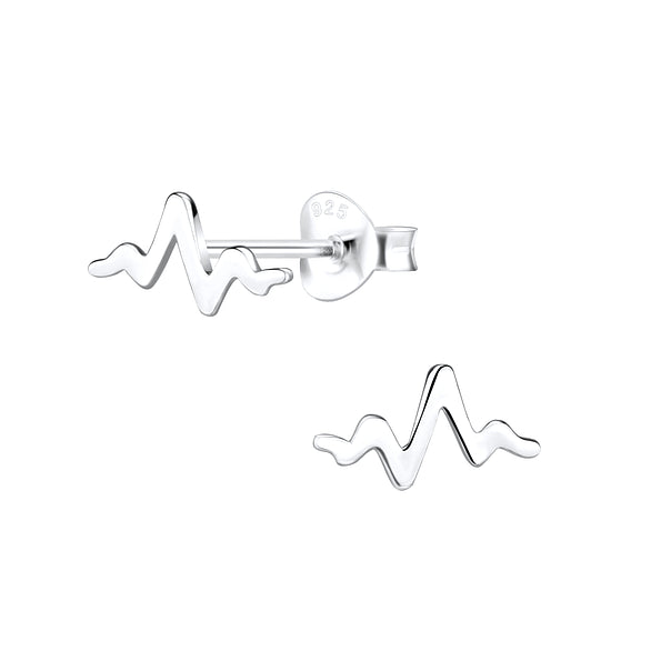 NEW The Northern Angels Sterling Silver Heartbeat Ear Studs