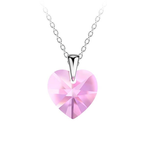 NEW The Northern Angels Sterling Silver Pink Crystal Heart Necklace